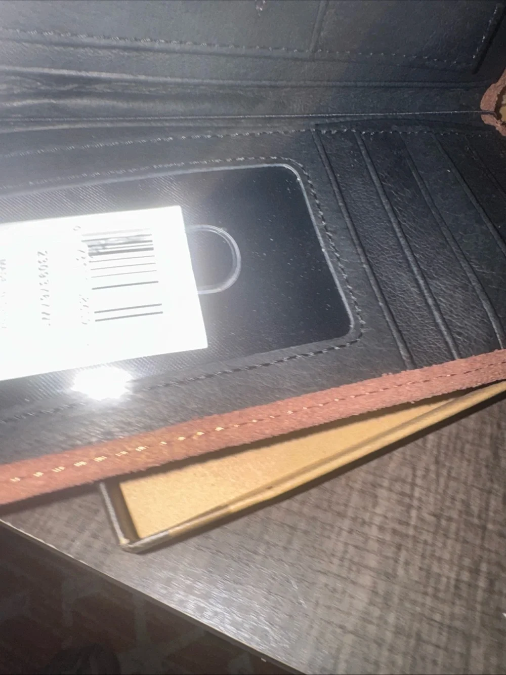 Justin Rodeo Wallet Brown Roughout Leather Western Bifold NEW